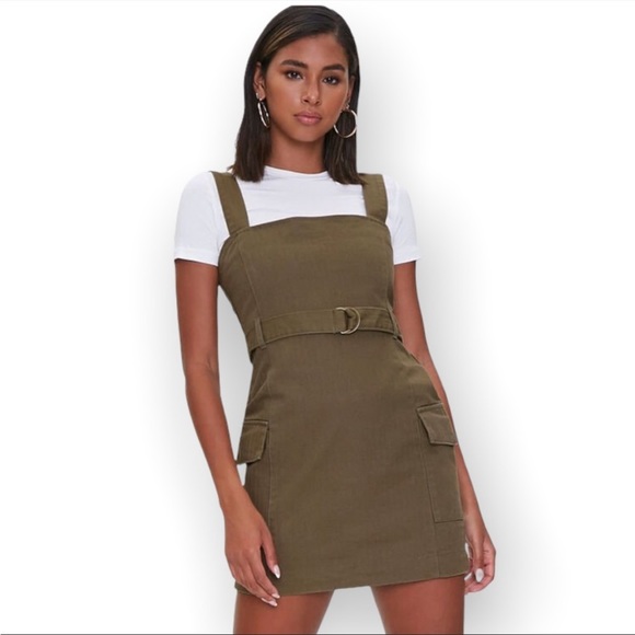 Forever 21 Dresses & Skirts - Forever 21 XS Green Military Denim Mini Dress